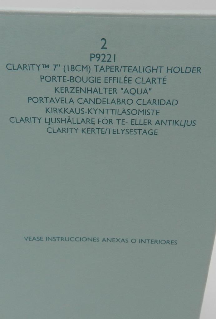 NIB Partylite Clarity P9221 7" Taper/Tealight Candleholder 2 Piece Retired gallery