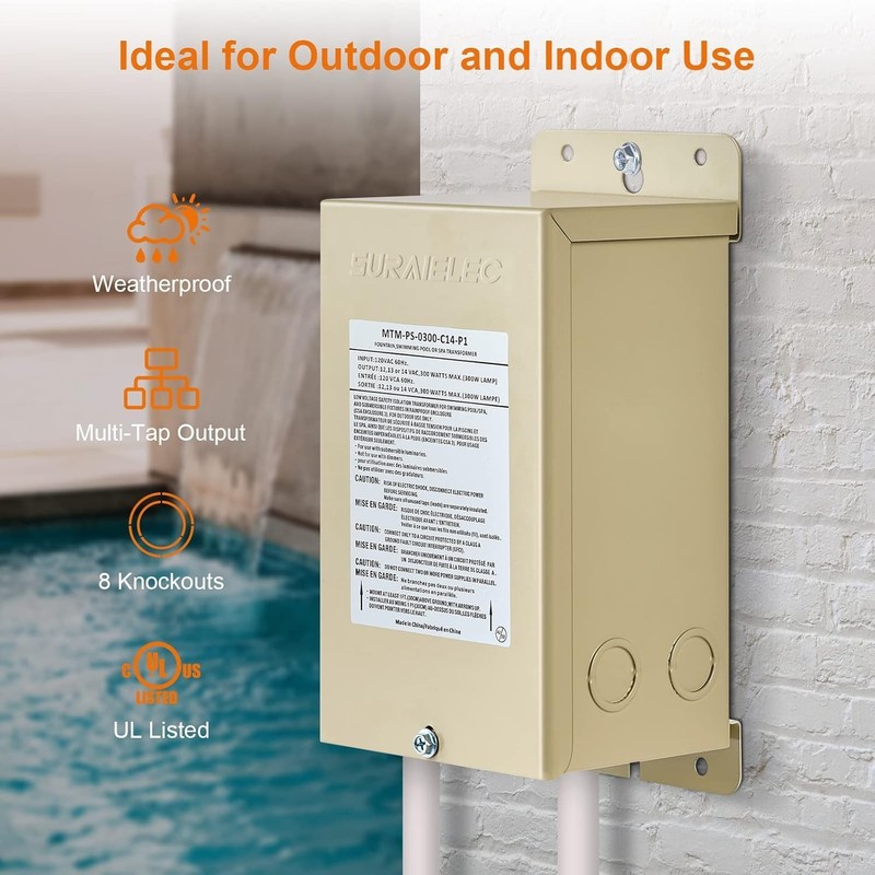 300W Low Voltage Pool Light Transformer, 120V AC to 12V/13V/14V AC gallery