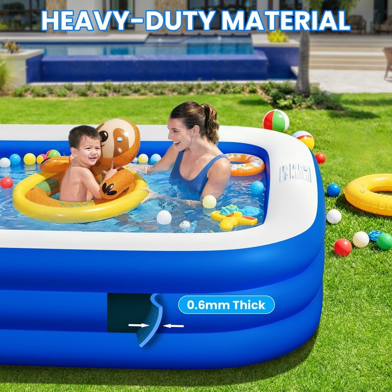 Extra Large Inflatable Pool for Adults 145 x 74 x 22 Oversized Blow Up Family gallery