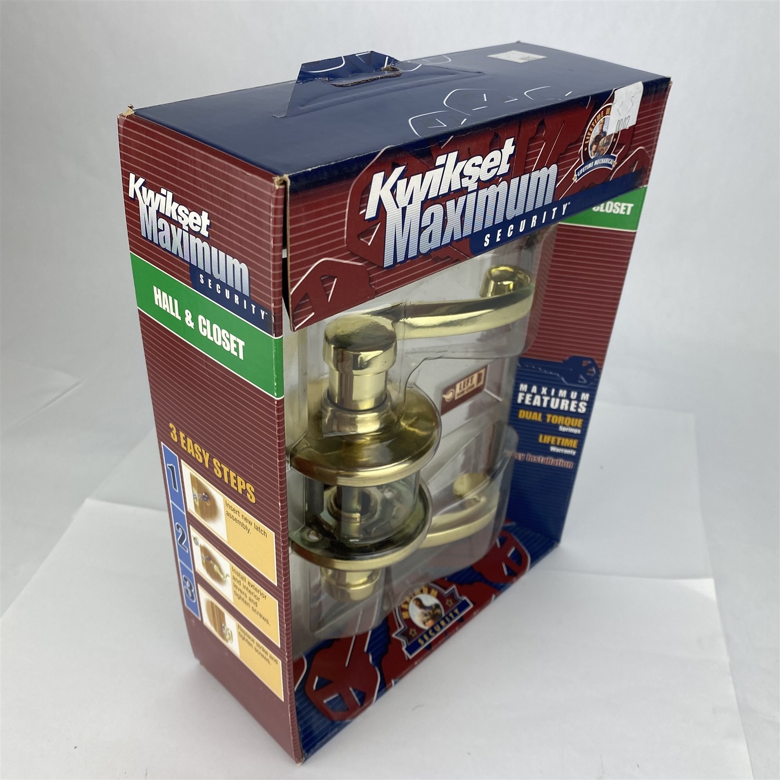 Kwikset Maximum Security Hall & Closet Left Handed Hand Lever Polished Brass gallery