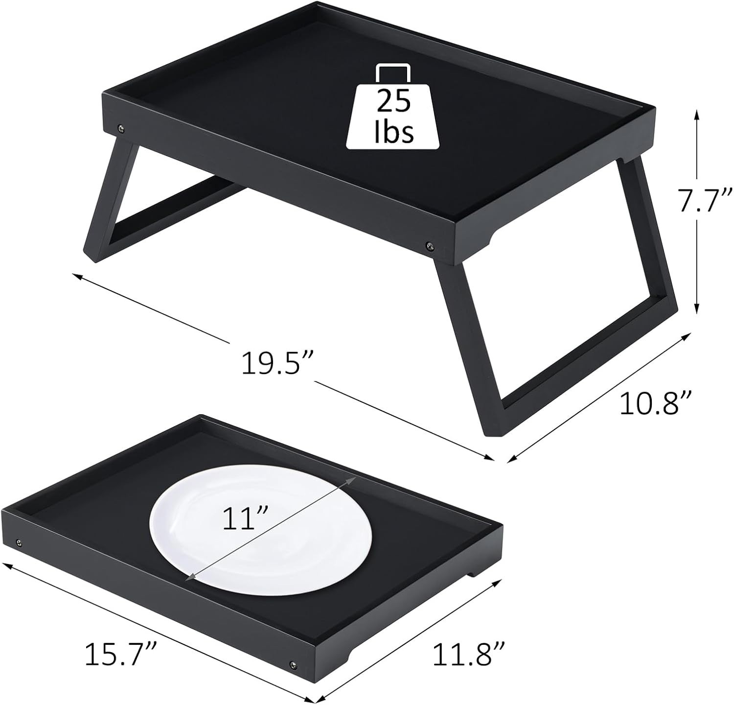 Bed Tray Table Bamboo Folding Leg Breakfast Kitchen Serving Laptop Desk Dinner gallery