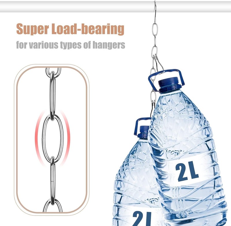 Hangers Space Saving Metal Chain Clothes Hanger Organizer with 8 Slots Magic ... gallery