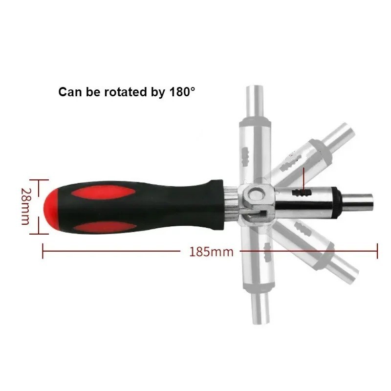 Multi Function Ratchet Screwdriver Variable 0 180 Degree 1/4 Inch Hex Interface gallery