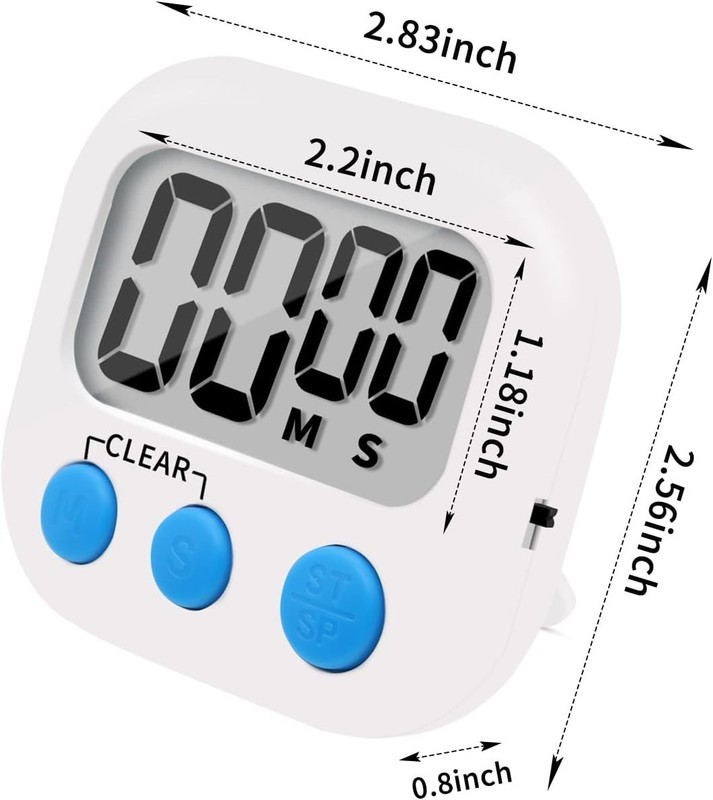 Digital Kitchen Timer Countdown Count Up Magnet Magnetic Switch Small 6 Pack gallery