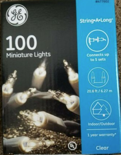 GE 100 Mini String Clear Lights WHITE Wire Patio Wedding Christmas Party Deck gallery