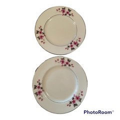 Royal Devon Bread Salad Plate Pink Flower Buds Gold ROD13 set of 2