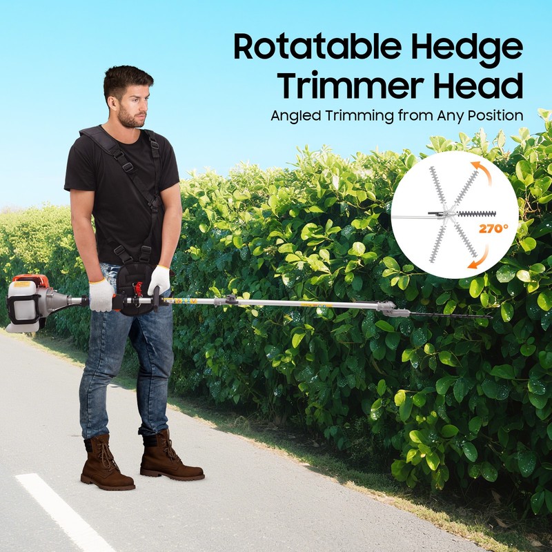 5-in-1 Multi-Functional Trimming Tool Gas Hedge Trimmer 52CC 2-Stroke Weed Eater gallery