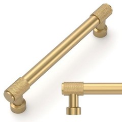 10-Pack Knurled Cabinet Pulls 5in 128mm Hole Center Champagne Bronze Bar Handles