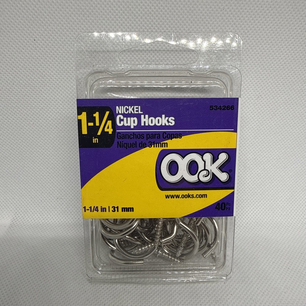 40 Pack Cup Hooks Screw-In Easy Install Mugs Pots Kitchen Organizer New