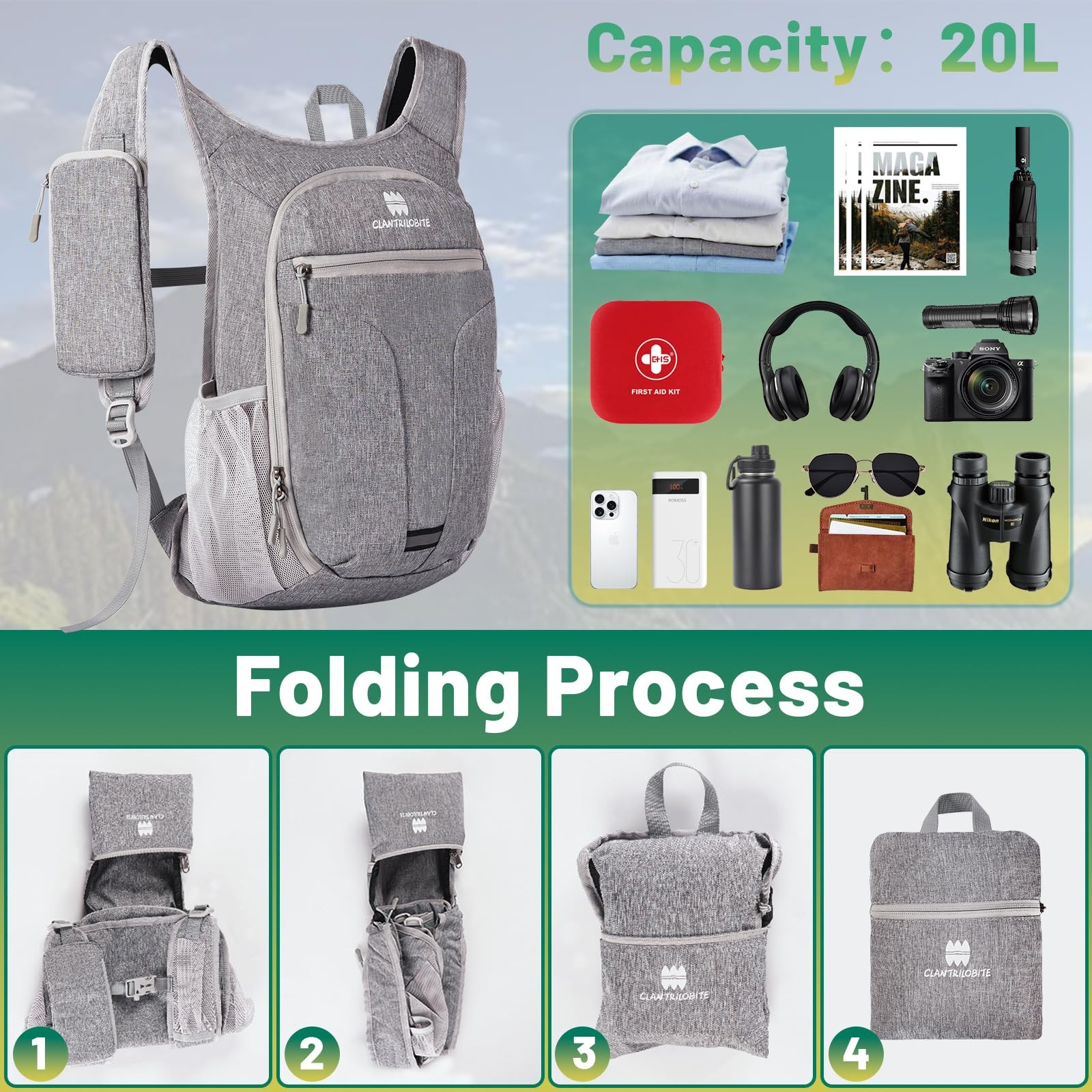 20L Small Hiking Backpack for Women - Lightweight Packable Backpack for Men, ... 4