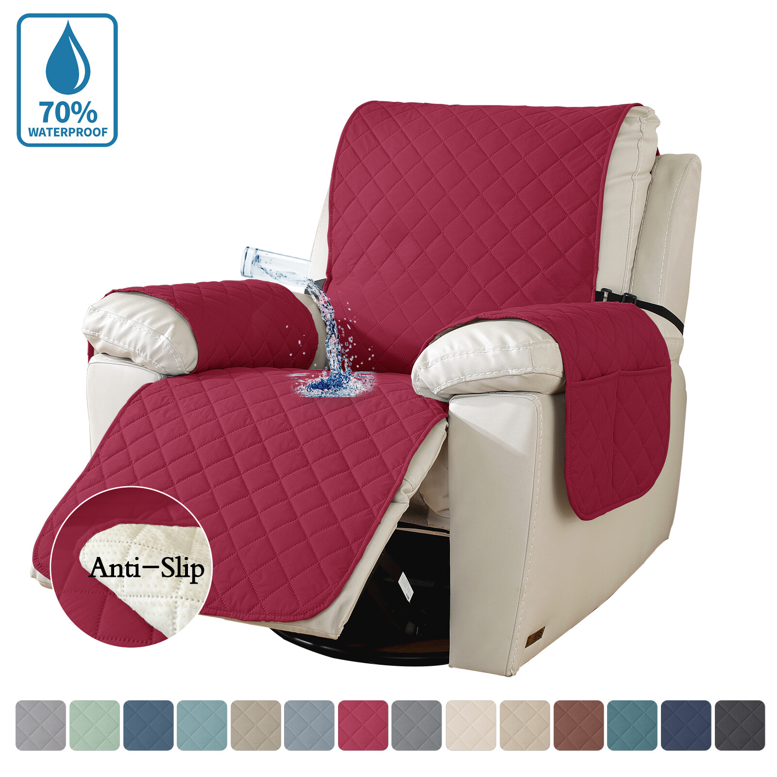 Waterproof Recliner Chair Covers with Arms Recliner Sofa Cover for Living Room gallery