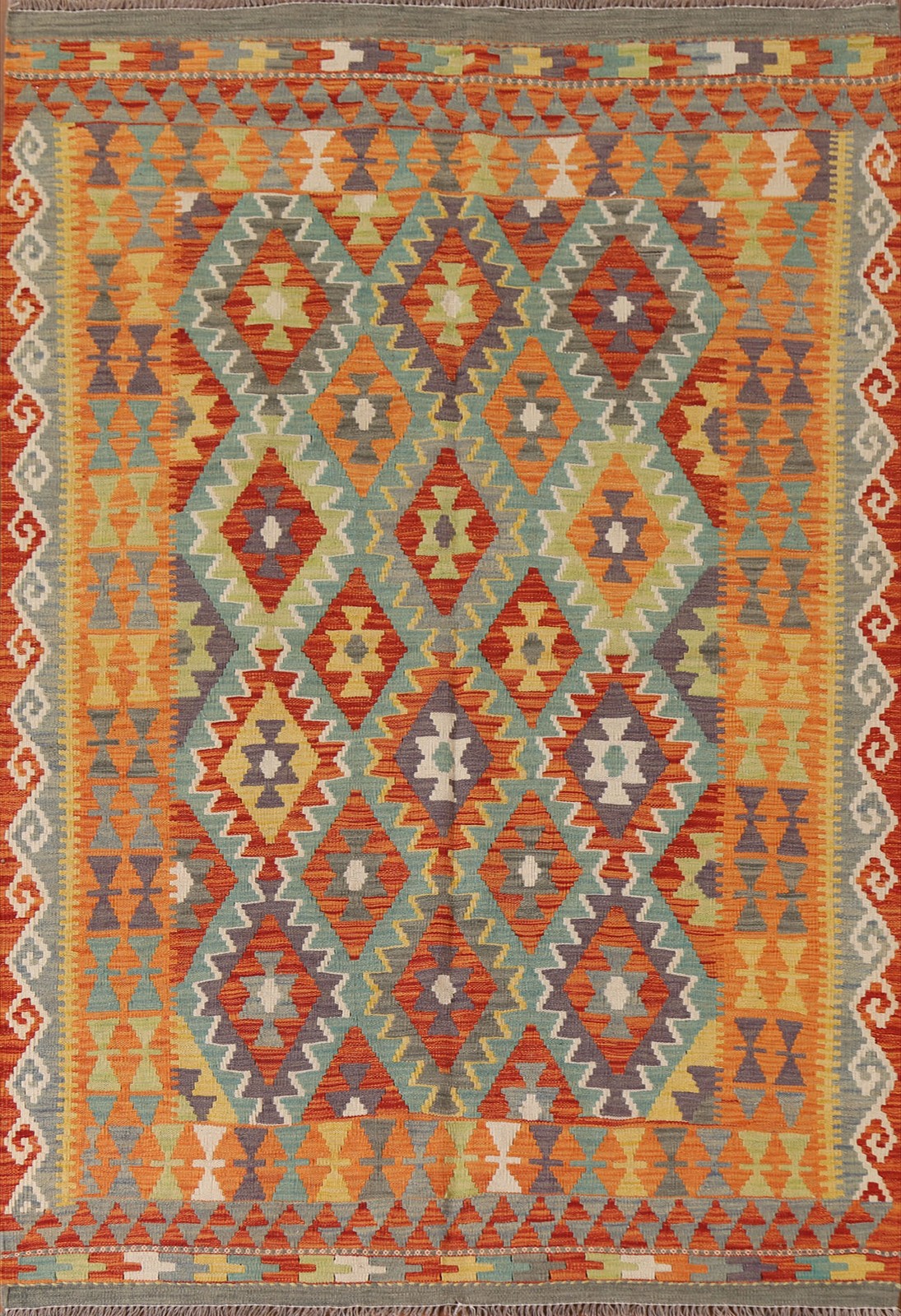 Kilim Oriental Area Rug 5x7 Ft Flatweave Oriental Reversible Wool Carpet gallery