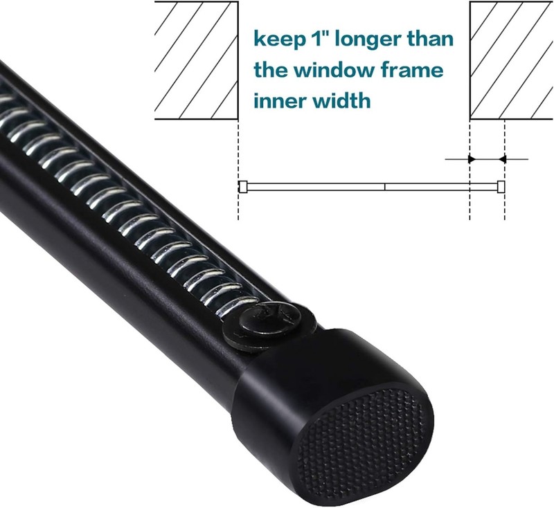 2 Pack Tension Rods Spring Tension Curtain Rod, 26 to 39 Inch Adjustable Blac... gallery