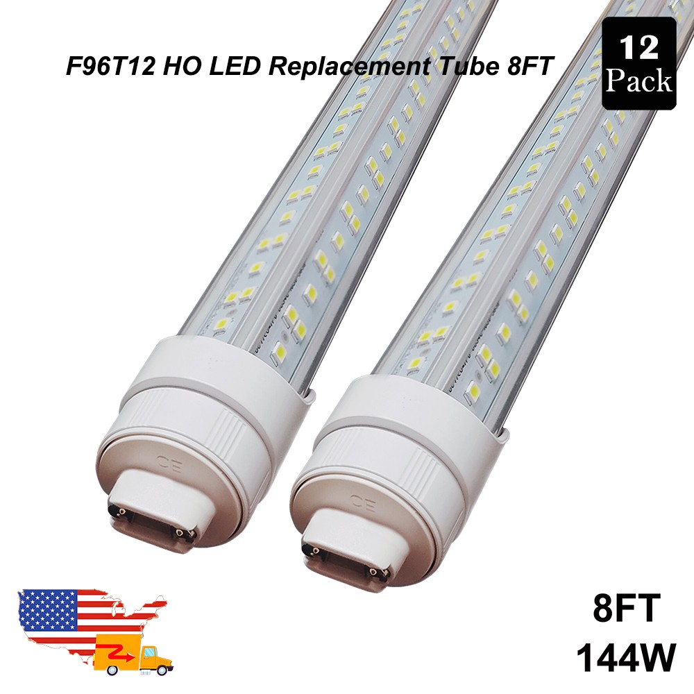 F96T12 Bulb Replacement 8Foot LED Shop Lights Double Pin R17D HO 144W Cold White gallery