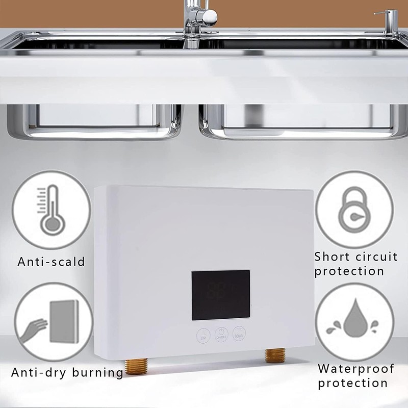 110V Kitchen Electric Hot Tankless Water Heater Shower Instant Boiler Bathroom gallery