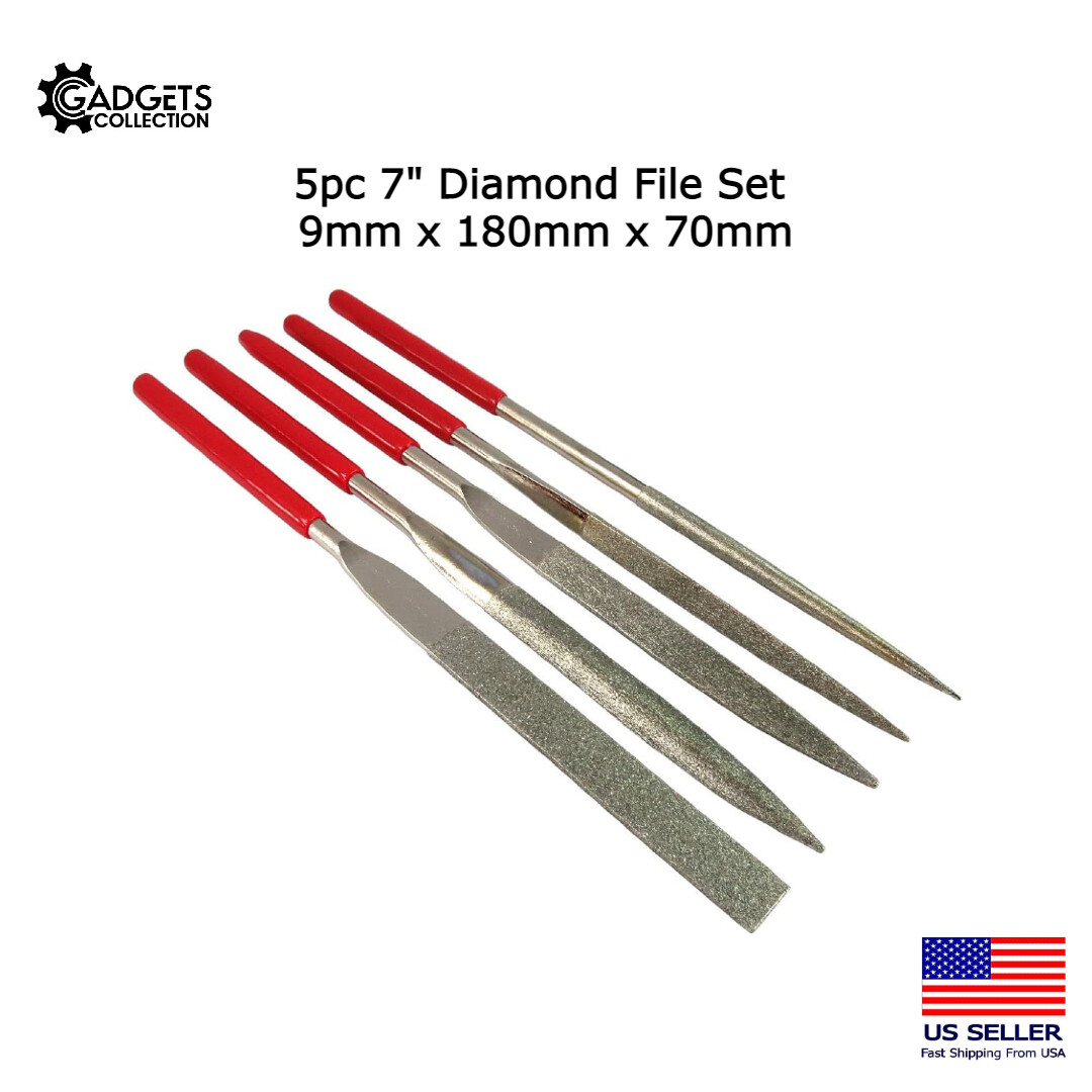 5pc 80mm + 5pc 140mm + 5pc 180mm Diamond Needle File Set Ceramics Tile Glass gallery