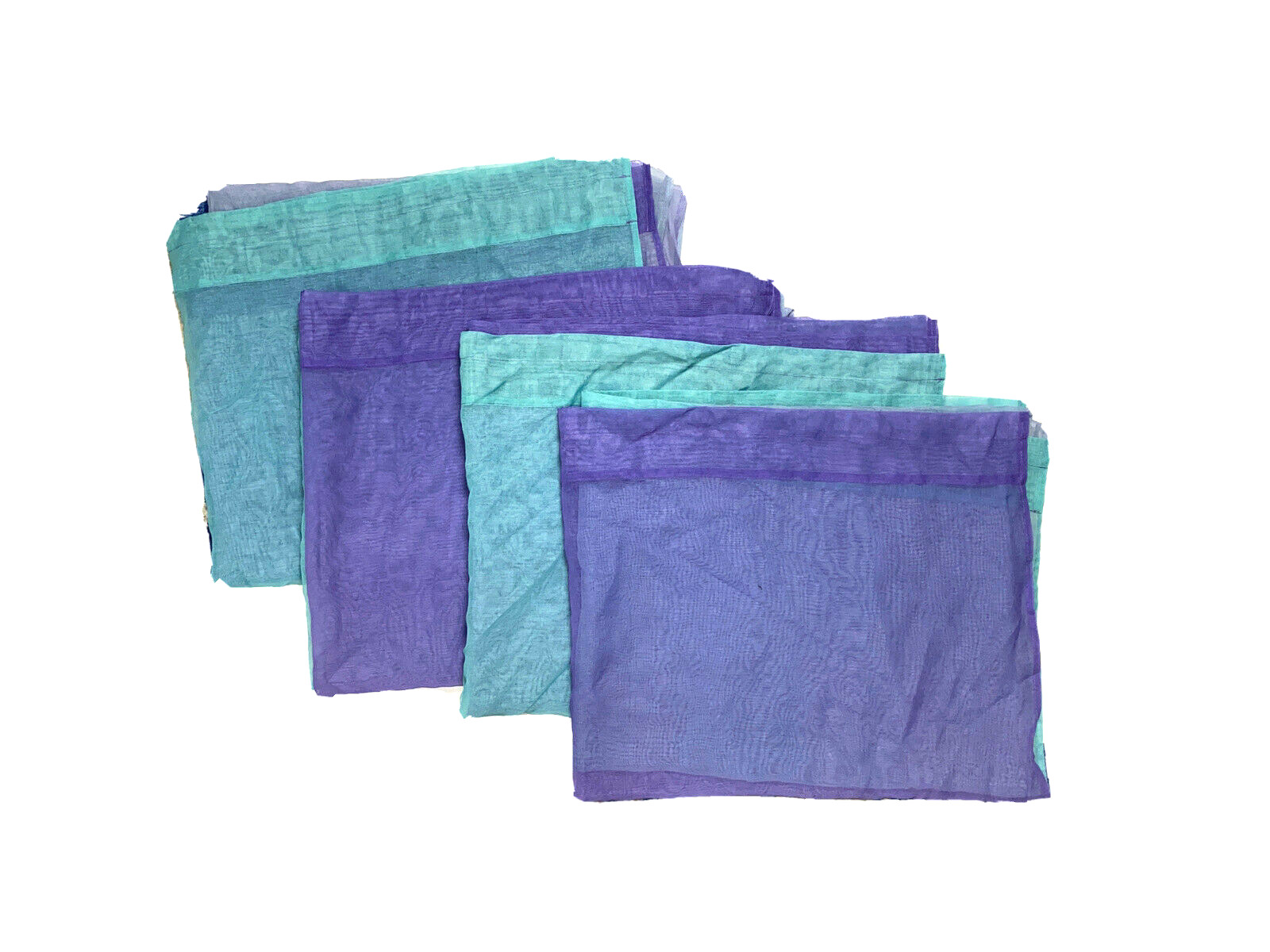 Set 4 Bright Ombre Curtains Panels Drapes Sheer Purple Turquoise Long Colorful gallery