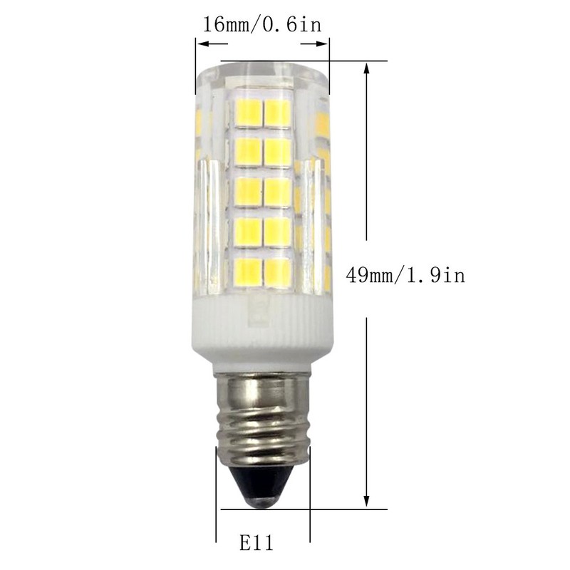 6pcs E11 Mini Base Led Bulb 64-2835SMD LED 5W 110V Ceramics Light Warm White H gallery