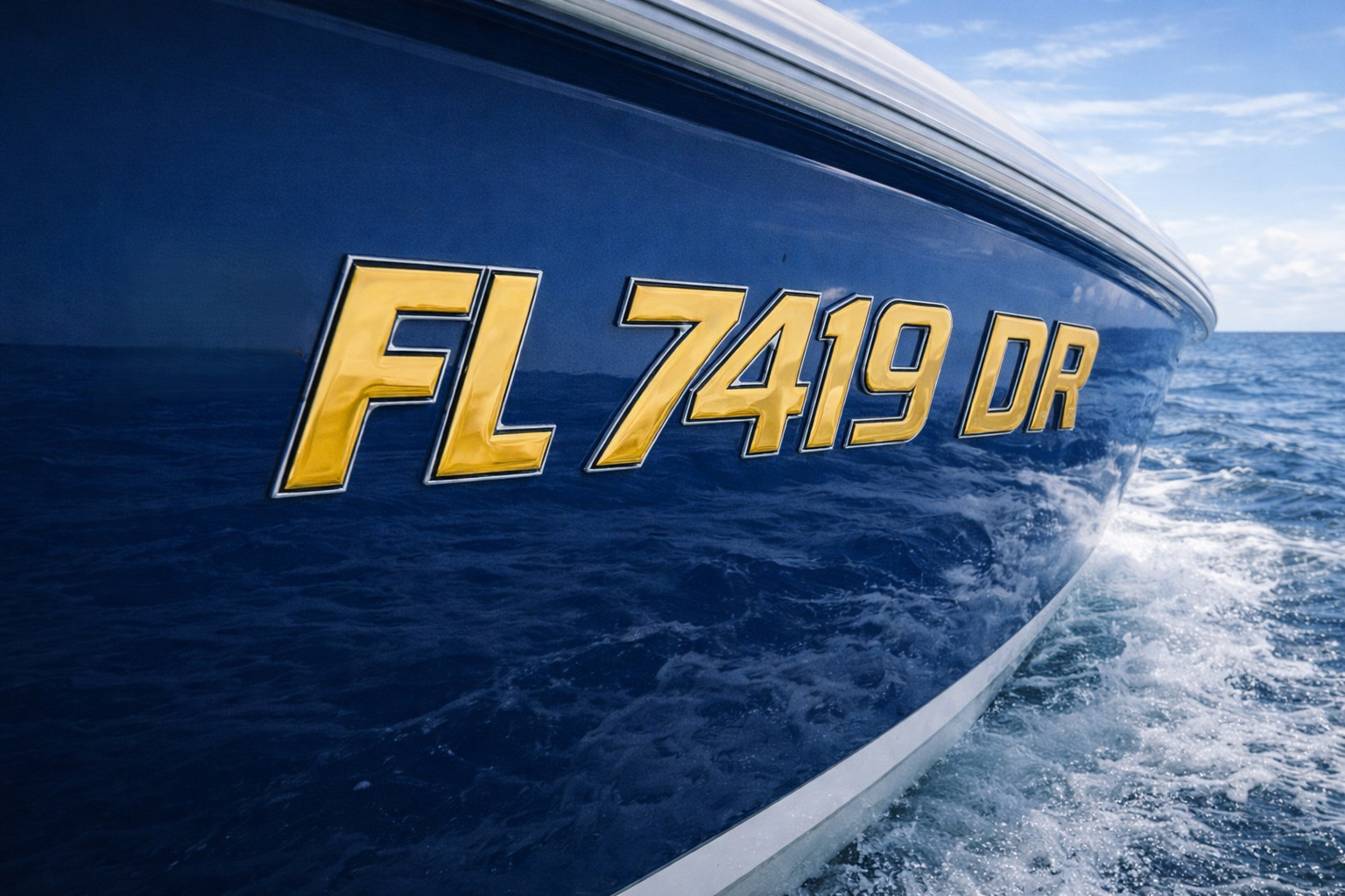 GOLD 3D RAISED BOAT REGISTRATION NUMBERS DOMED MARINE DECALS JET SKI gallery