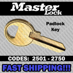 Master Lock Padlock Replacement Key Cut to Your Code 2501 – 2750