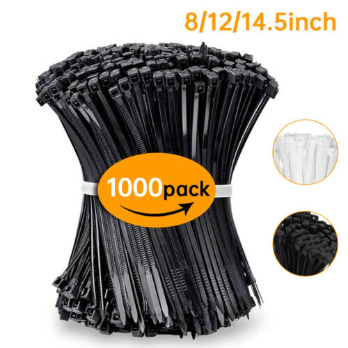 Heavy Duty Zip Ties Cable Self-Locking Nylon Cord Wire UV Resistant 120lbs Home gallery