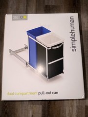 Simple Human 35L Under Counter Pull-Out Trash Can-NO INSTALLATION HARDWARE!