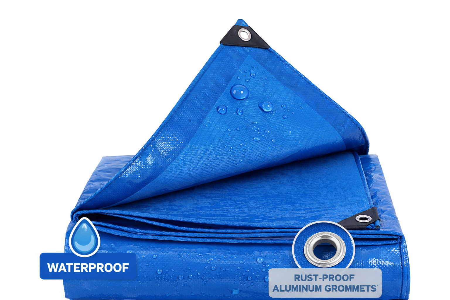 Heavy Duty Blue Poly Tarp Waterproof Outdoor Cover Multiple Sizes 100 GSM gallery