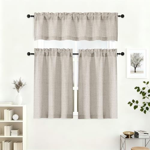 Valance for Window 14 Inch Length, Light 60"W x 14"L (Pack of 1) Linen gallery