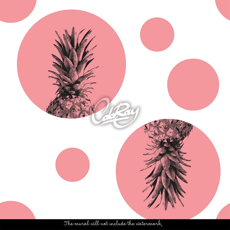 Pink Pineapple removable wallpaper Self adhesive Easy stick Wall Mural gallery