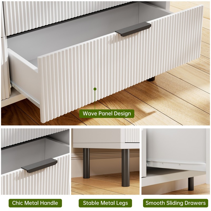 Modern Wave Pattern Blister Six Drawer Cabinet For Bedroom Living Room & Hallway gallery