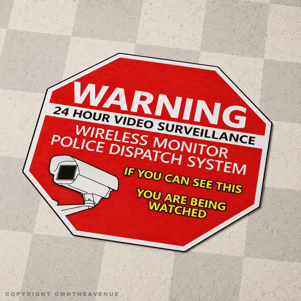 Warning 24 Hour Video Surveillance Security Cameras Vinyl Sticker Decal Red v024 gallery