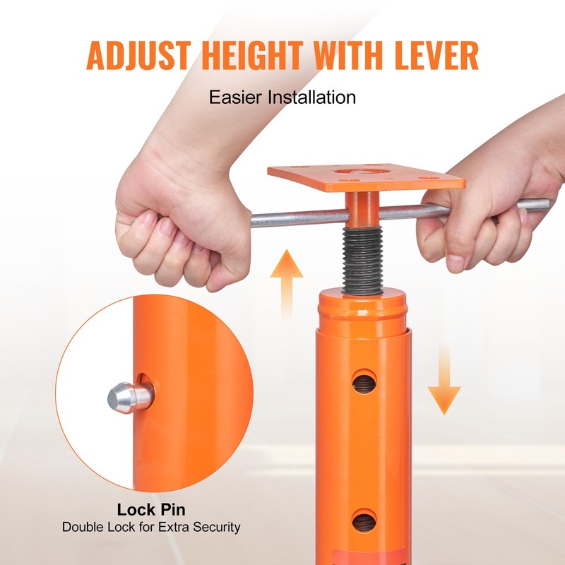 VEVOR Adjustable Floor Jack Post House Floor Leveling Lift 19"-36" Height Range gallery