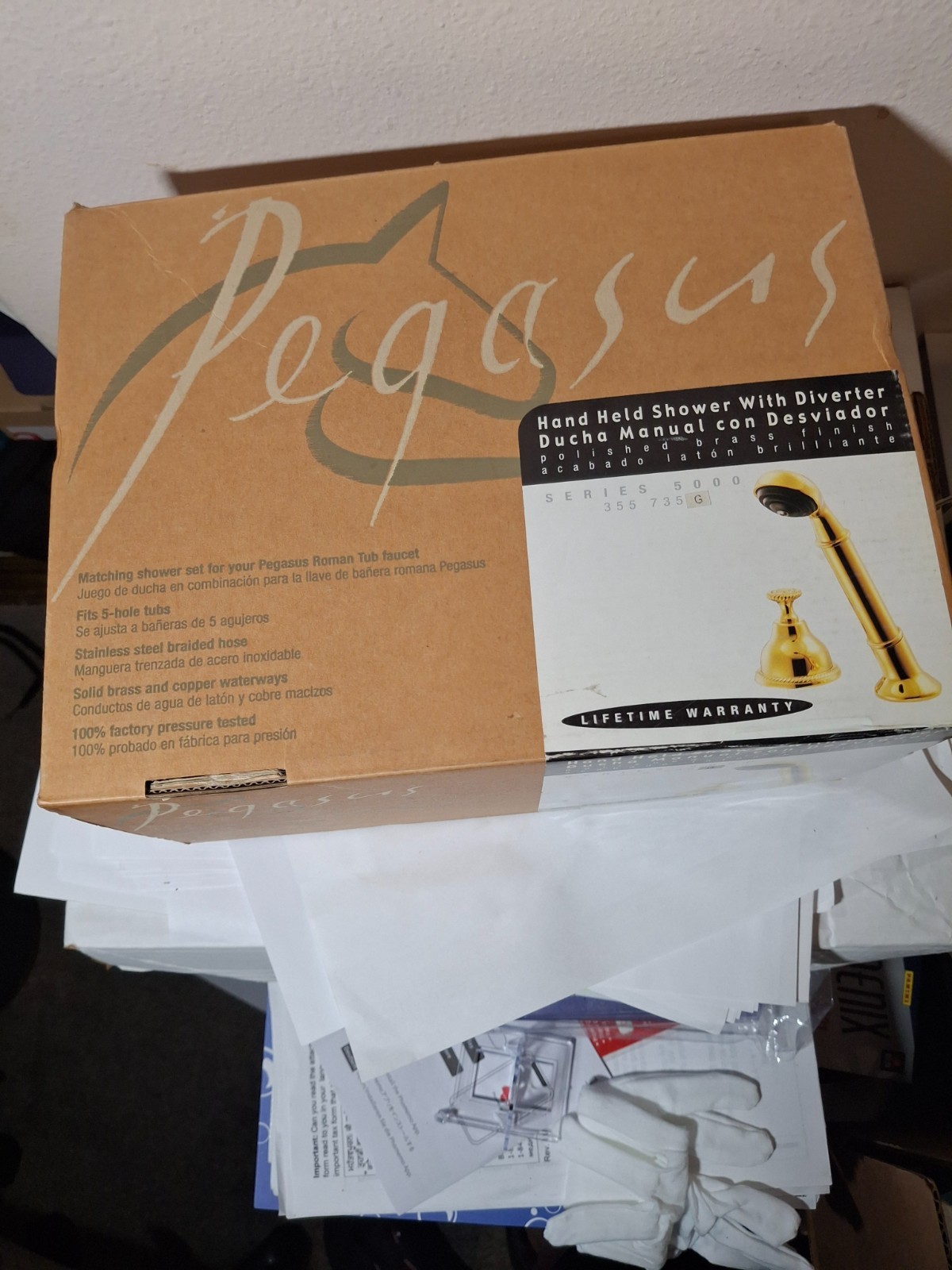 Pegasus Series 5000 Hand Held Shower Diverter Polished Brass 355735G Sealed gallery