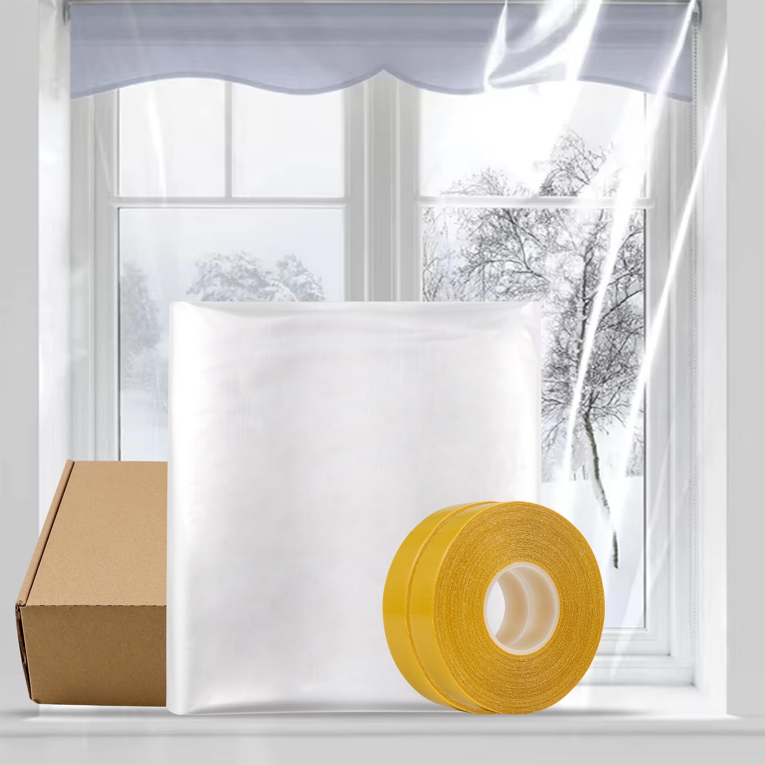Thermal Shrink Window Insulation Film Kit 5 Pack (47"x315") – Heavy-Duty, Cus... gallery