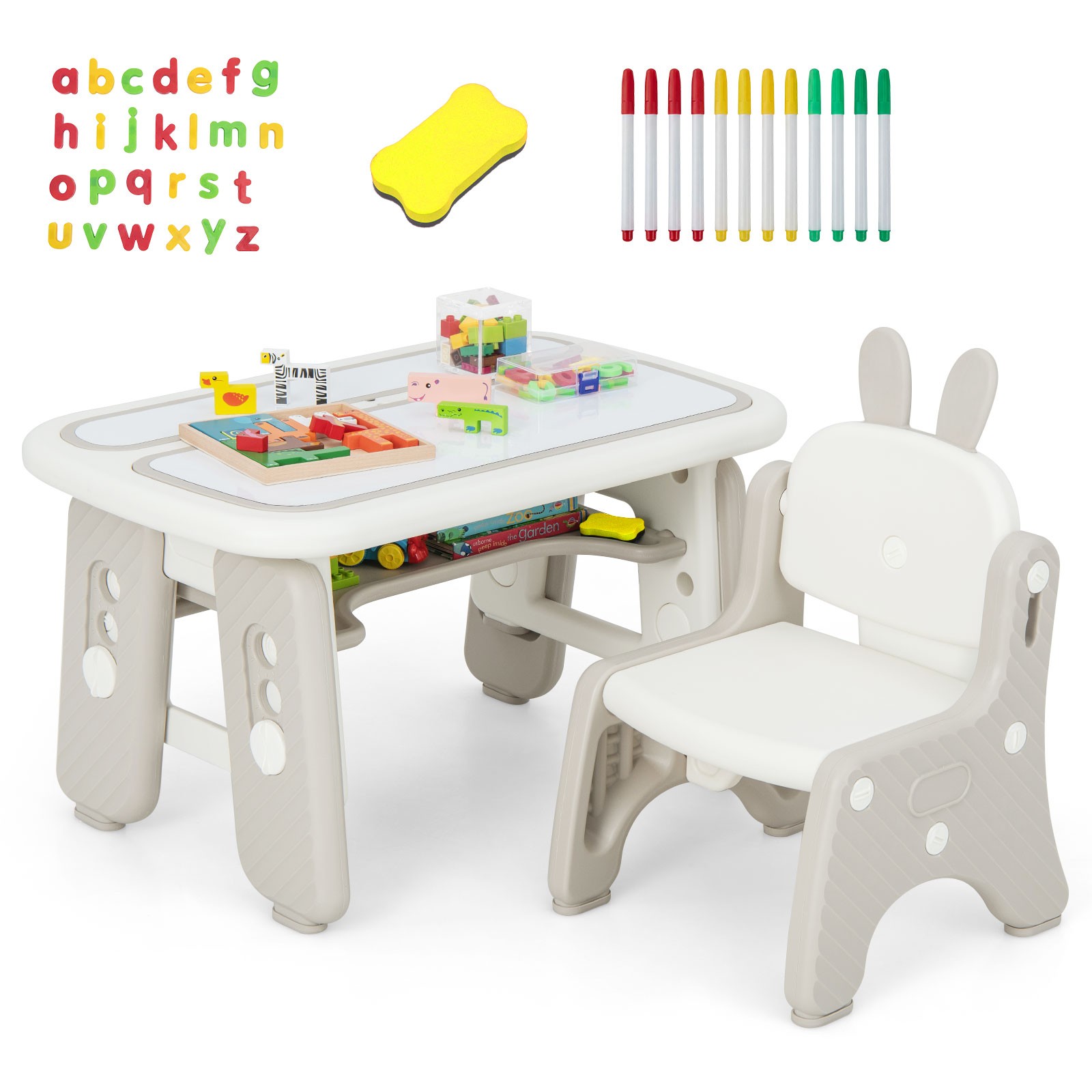 Kids Drawing Table & Chair Set Graffiti Toddlers Art Activity Table & Chair gallery