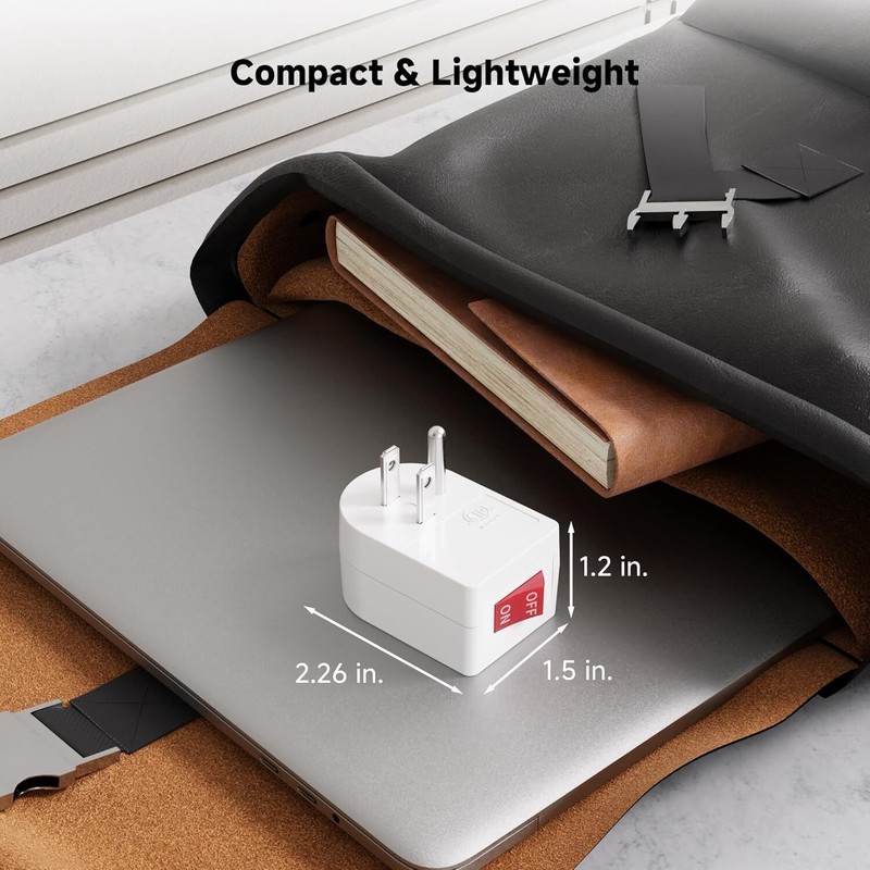 [ETL Listed] 3-Pack Grounded Switch with on Off Plug Switch on Off Single gallery