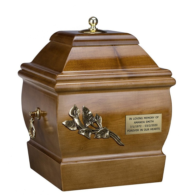 Solid Wood Casket Funeral Ashes Urn for Adult Cremation Urn Memorial gallery