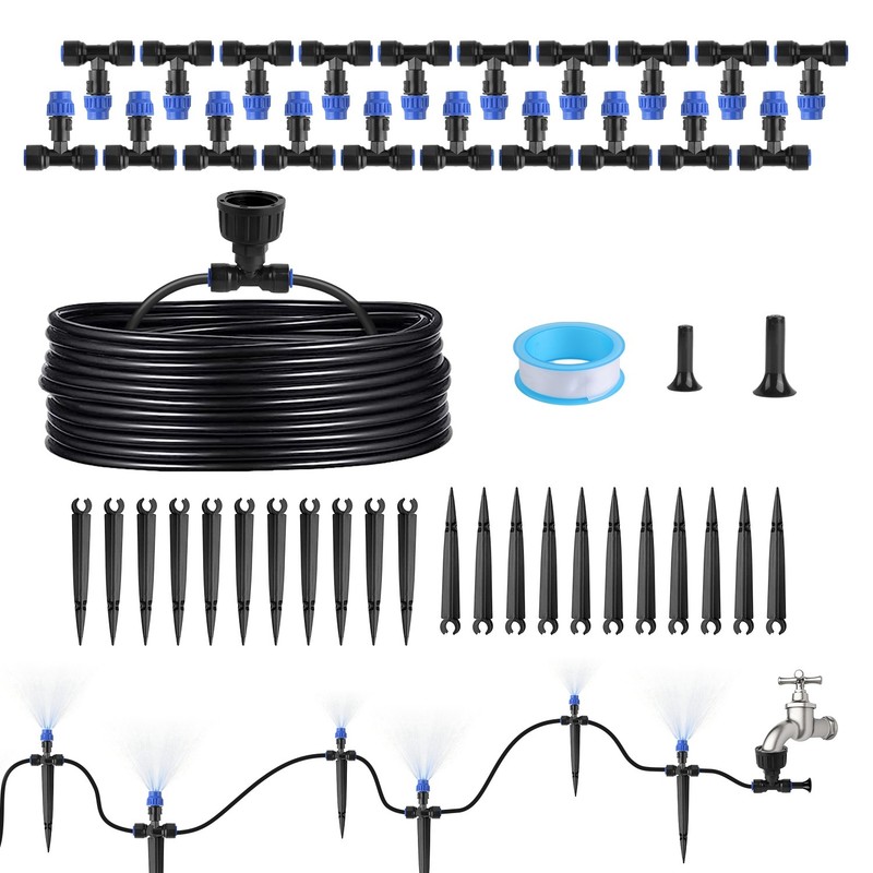 75Ft Drip Irrigation Garden Watering System Automatic Kit with 20 Mist Nozzle gallery