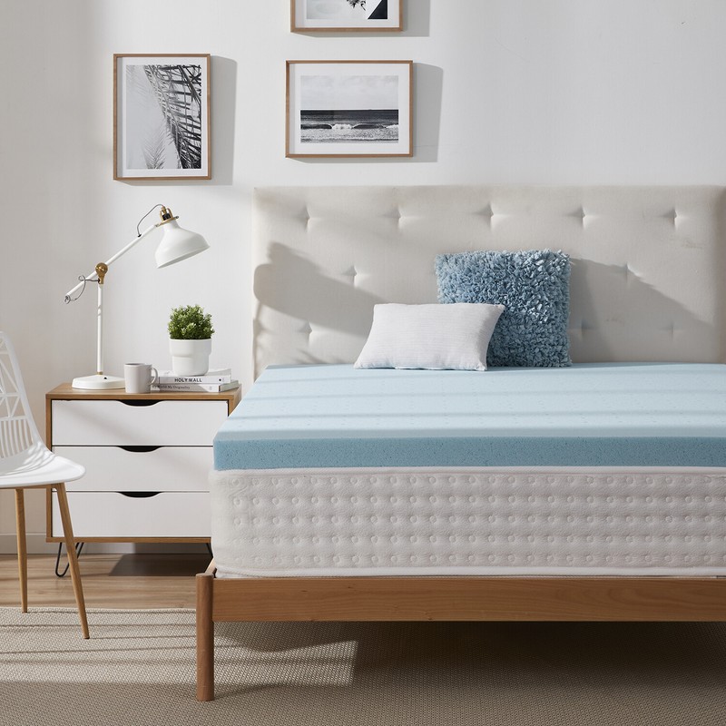 Memory Foam Mattress Topper-2,3 or 4” Gel Infused Ventilated Design Mattress Pad gallery