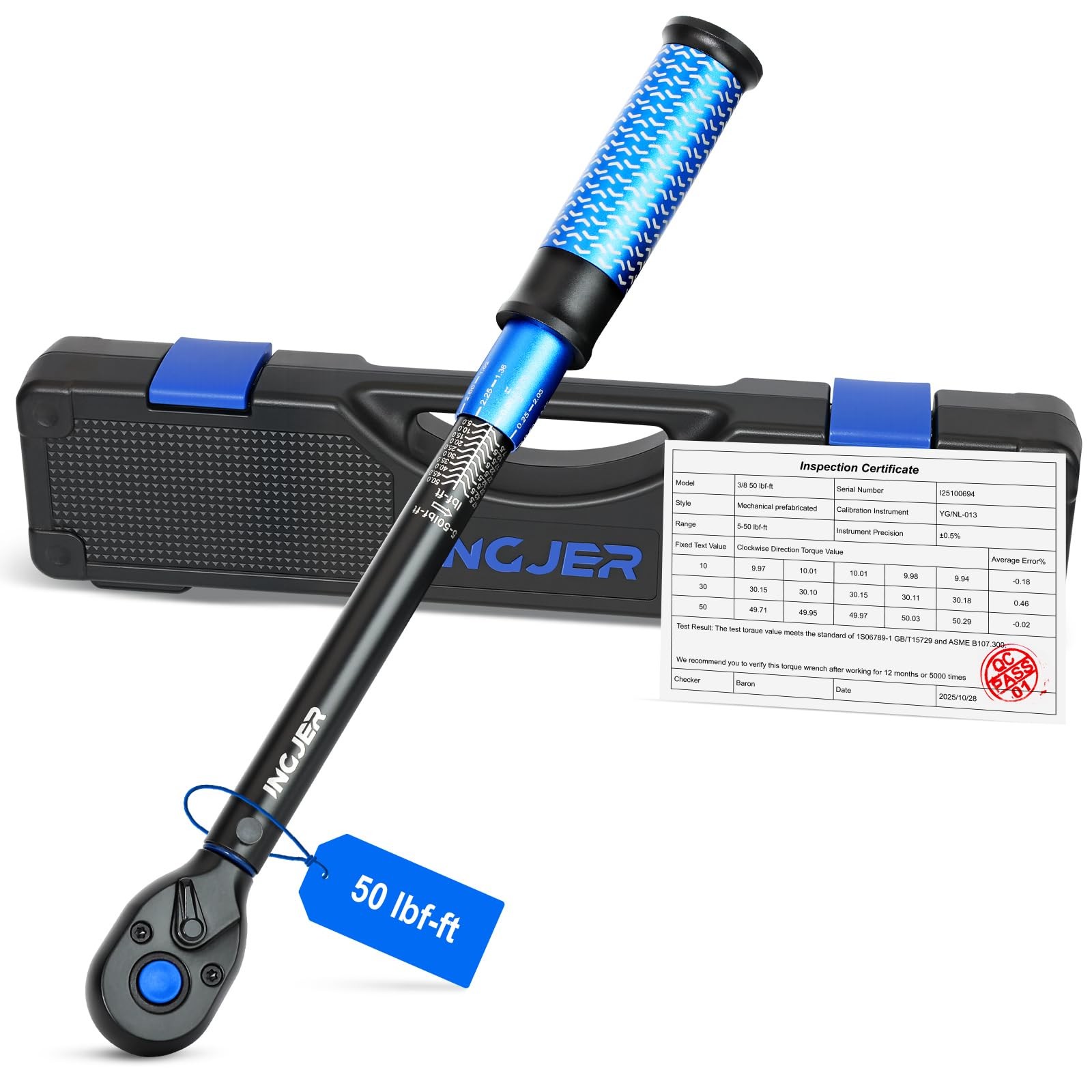 3/8 Inch Drive Click Torque Wrench 550Ft Lb Dual Direction 72 Tooth Blue gallery