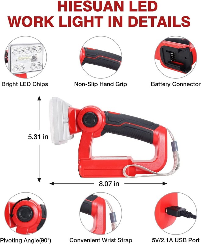 Work Light Rechargeable For Milwaukee M18 for Milwaukee Lamps Outdoor LED Light gallery