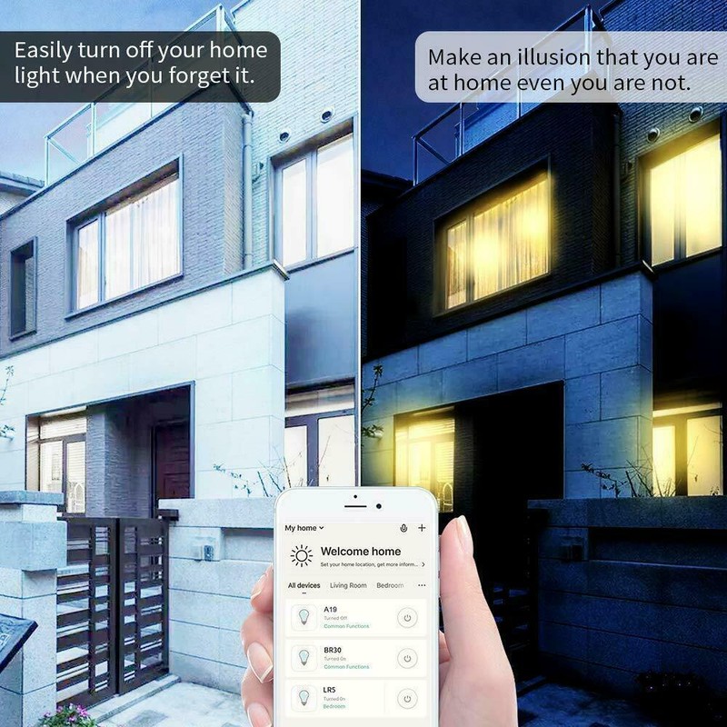 ⭐ Wifi Smart Bulb 10W E26 E27 B22 Multi-Color LED Lamp Amazon Alexa Google App gallery