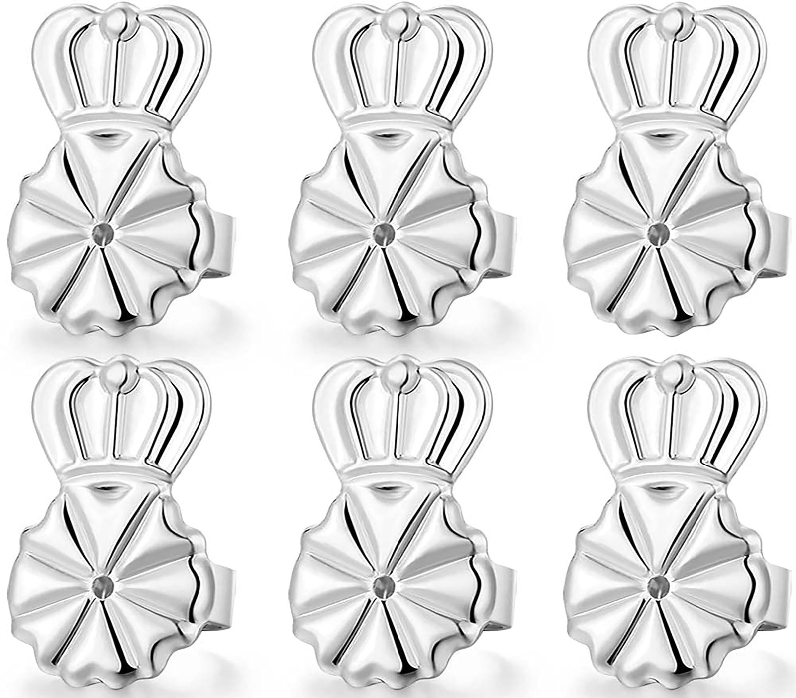 3 Pairs Adjustable Silver Earring Backs for Droopy Ears, Hypoallergenic for H... gallery