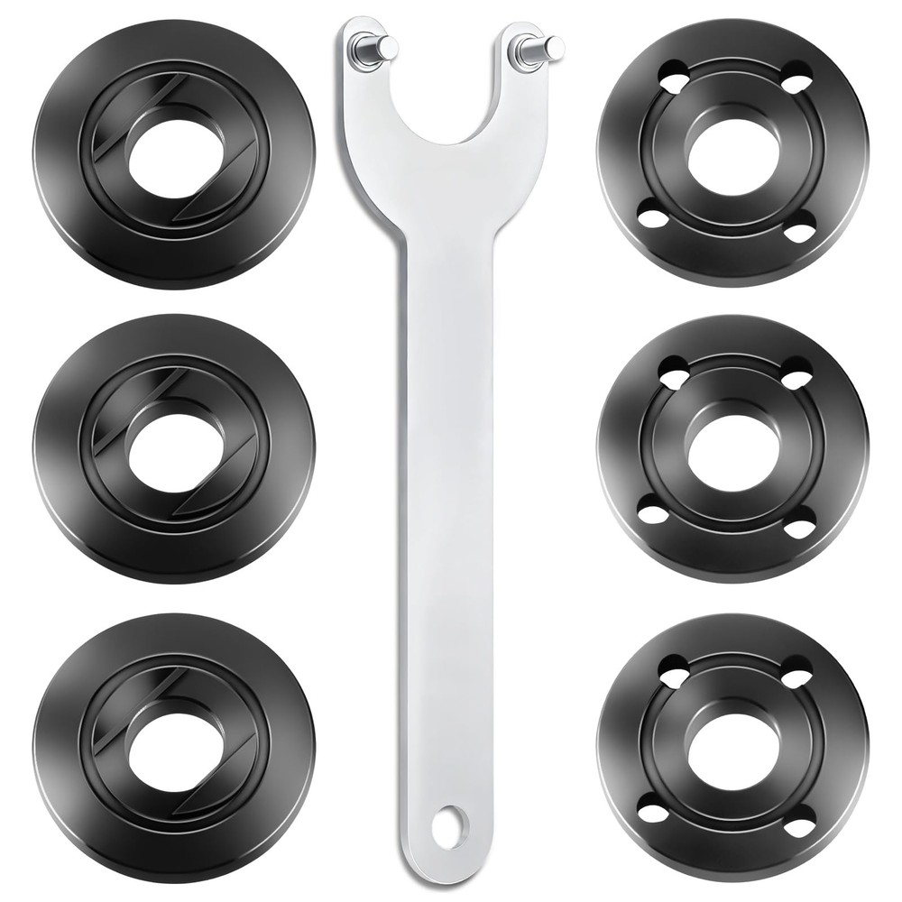 7PCS Angle Grinder Nut ＆ Angle Grinder Wrench Set， Premium 5/8-11 Flange Meta...
