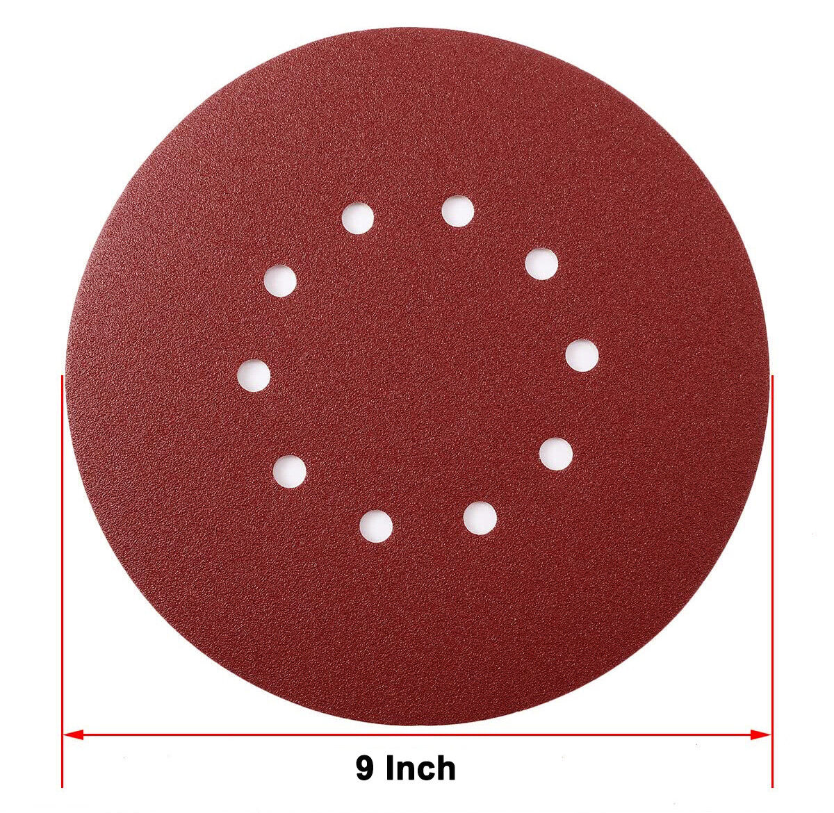 9 inch Sanding Disc Drywall Sander Paper Hook Loop 10-Hole 40 60 80 120 240 Grit gallery