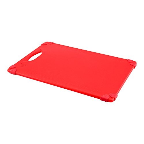 -12" x 18" Durable Plastic Cutting Board - Rubber Corner Grips 18"L x 12"W Red gallery