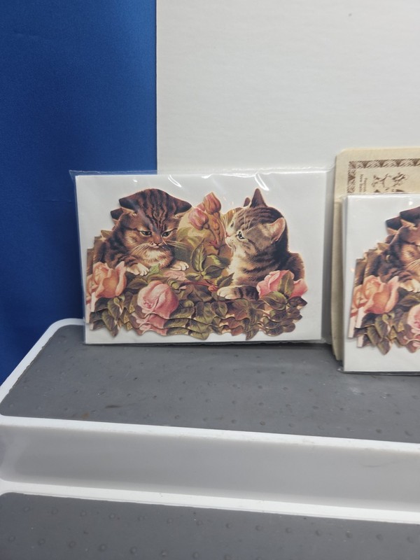 Kittens Playing Flowers Invitations Die Cut 2 Packs Old Print Factory 12 Cards gallery