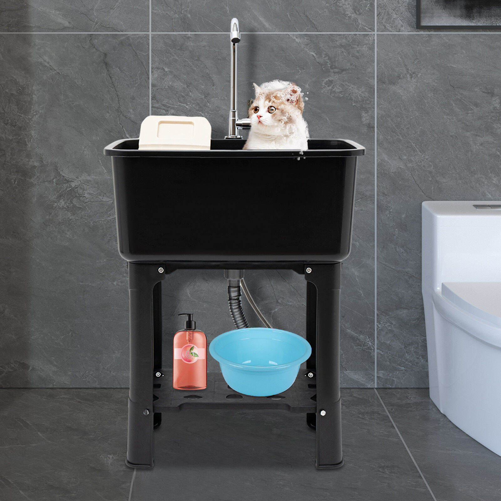 Utility Sink Laundry Tub with Faucet & Basement for Laundry Room Garage or Shop gallery
