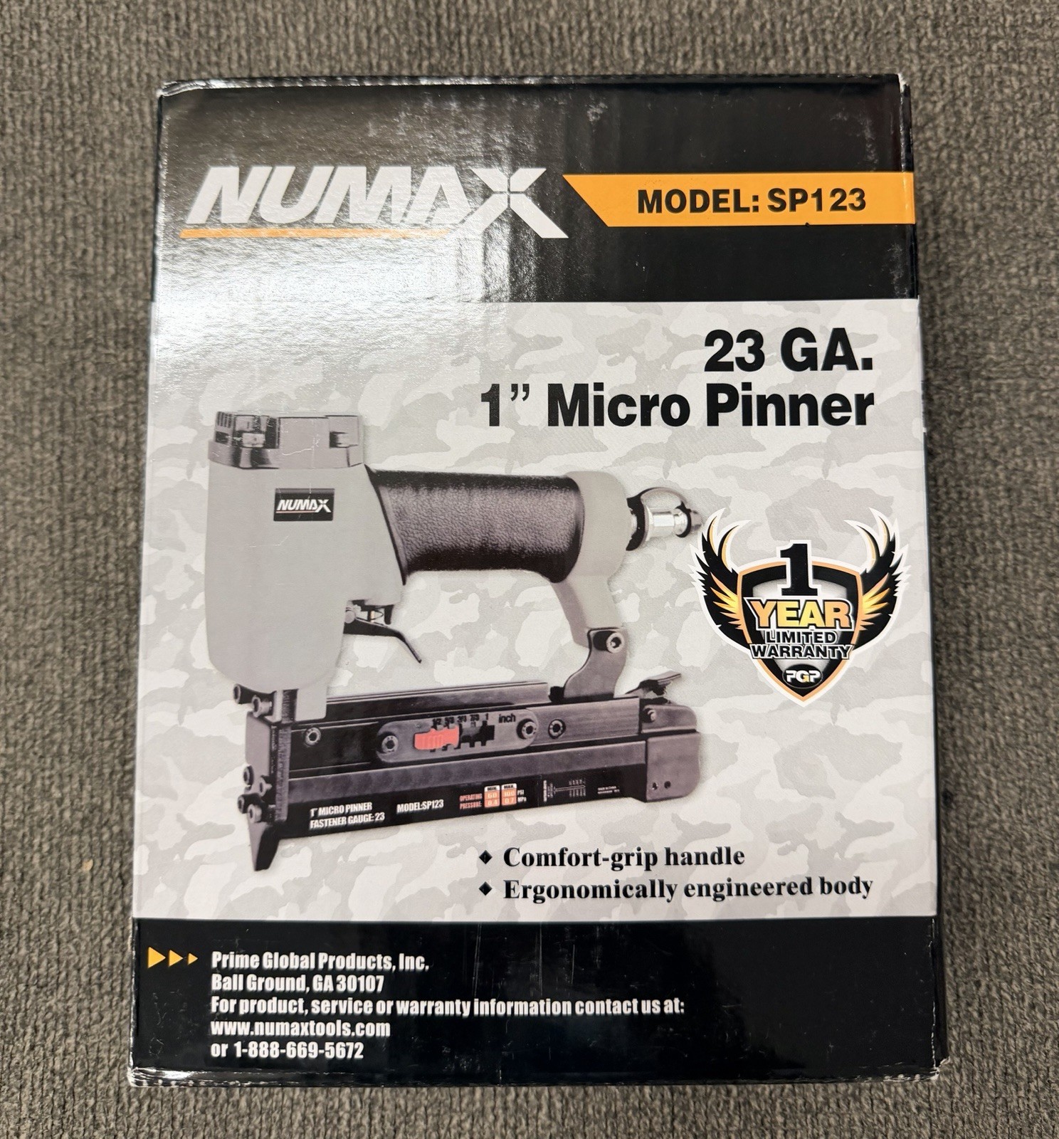 NuMax SP123 Pneumatic 23-Gauge 1" Micro Pinner Nailer - New IN HAND gallery