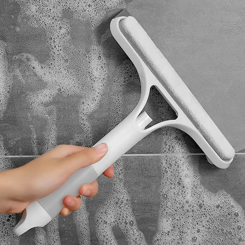 3 in 1 Window Cleaning Scraper, Squeegee and Scrubber with Spray gallery